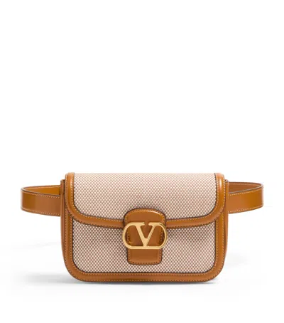 Valentino Garavani 9to5 Canvas Waist Bag In Nude