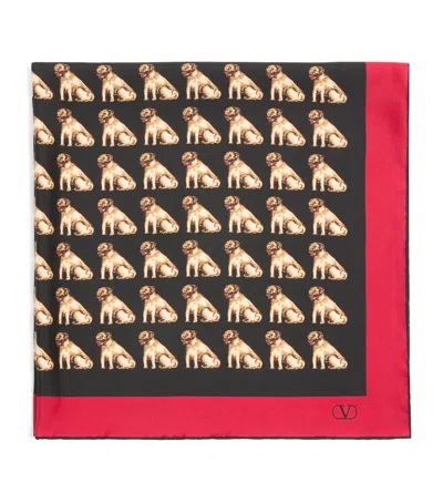 Valentino Garavani Beige And Blue Silk Scarves In Multi