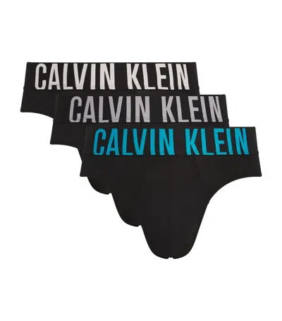 Calvin Klein Intense Power 3 Pack Microfiber Hip Briefs In Black