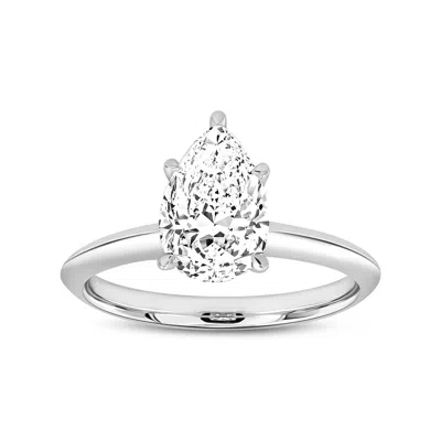 Luvmyjewelry Ava 14k Gold Pear Lab Grown Diamond Solitaire Ring - 1.51 Ct