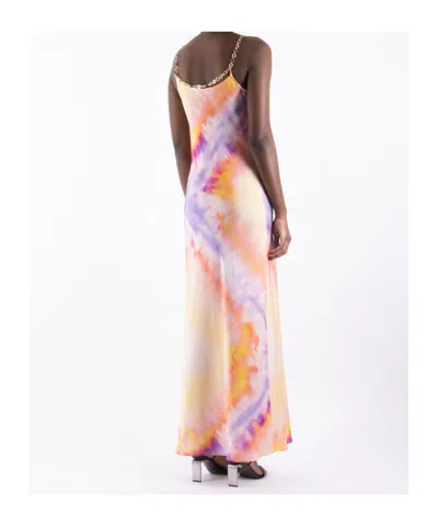 Rabanne Printed Satin Maxi Dress In Multi
