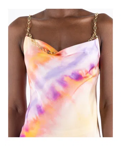 Rabanne Printed Satin Maxi Dress In Multi