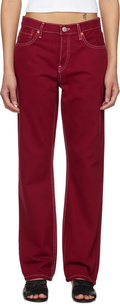 Re/done The Standard Jeans Currant In Red