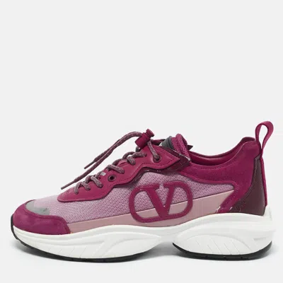 Pre-owned Valentino Garavani Multicolor Leather And Mesh Shegoes Sneakers Size 38