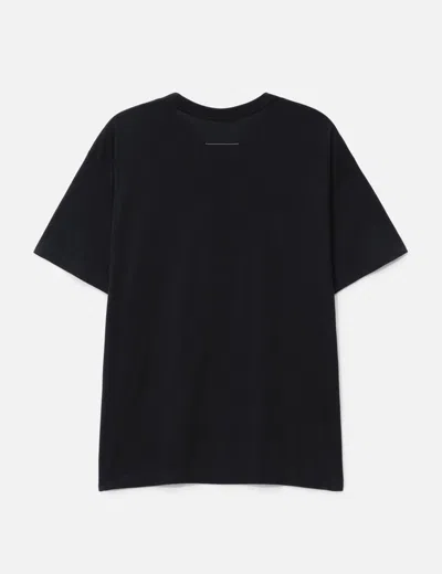 Mm6 Maison Margiela Black Round Neck Graphic T-shirt