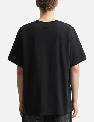 Mm6 Maison Margiela Black Round Neck Graphic T-shirt
