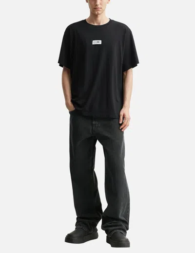Mm6 Maison Margiela Black Round Neck Graphic T-shirt