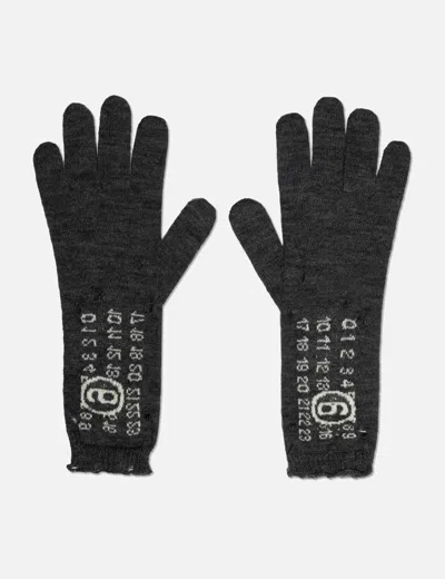 Mm6 Maison Margiela Mm6 By Maison Margiela Numeric Signature Gloves In Black