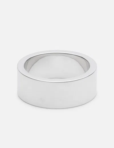 Mm6 Maison Margiela Silver Numeric Minimal Signature Ring In Metallic