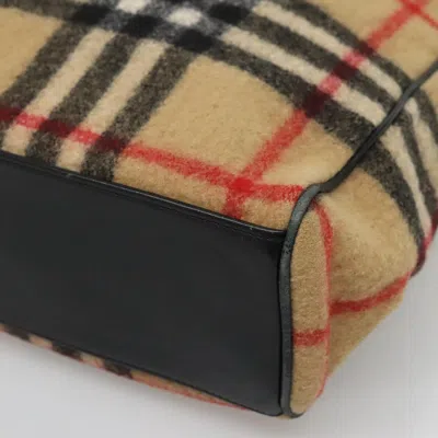 Pre-owned Burberry Nova Check Beige Wool Tote Bag ()