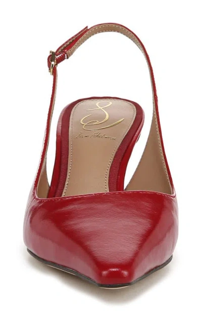 Sam Edelman Bianka Slingback Pump Deep Scarlet Red Leather