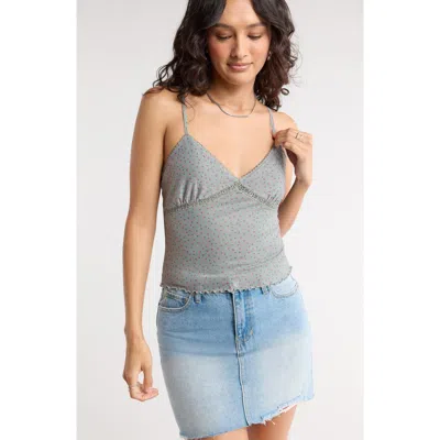Abound Sweet Mesh Lace Trim Camisole In Gray