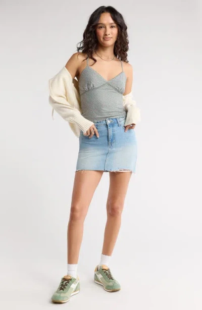 Abound Sweet Mesh Lace Trim Camisole In Gray