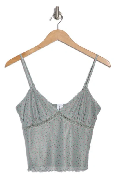 Abound Sweet Mesh Lace Trim Camisole In Gray