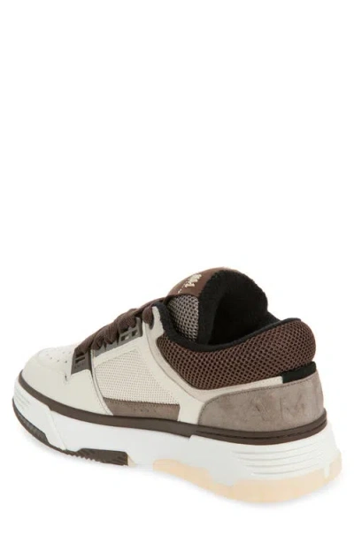 Amiri Brown Low Top Sneakers With Logo Detail On The Side And Mesh Panels In Red