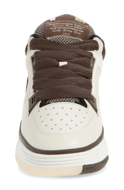 Amiri Brown Low Top Sneakers With Logo Detail On The Side And Mesh Panels In Red