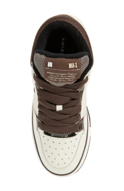 Amiri Brown Low Top Sneakers With Logo Detail On The Side And Mesh Panels In Red