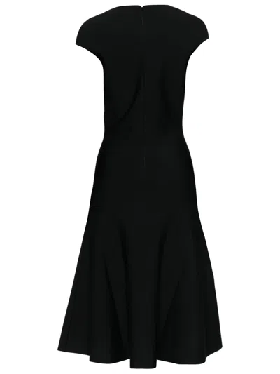 Alexander Mcqueen Wool Tailored Pencil Dress With Lace Details Clothing In Black