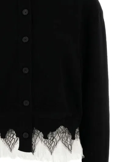 Alexander Mcqueen Alexander Mc Queen Black Ivory Wool Cashmere Cardigan