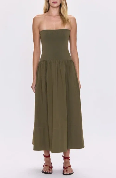 Pistola Mavo Tube Top Dress In Rich Olive In Green