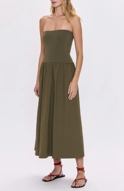 Pistola Mavo Tube Top Dress In Rich Olive In Green