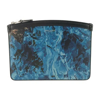 Pre-owned Dunhill Blue Leather Clutch Bag Pouch ()