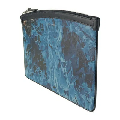 Pre-owned Dunhill Blue Leather Clutch Bag Pouch ()