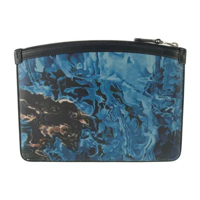 Pre-owned Dunhill Blue Leather Clutch Bag Pouch ()