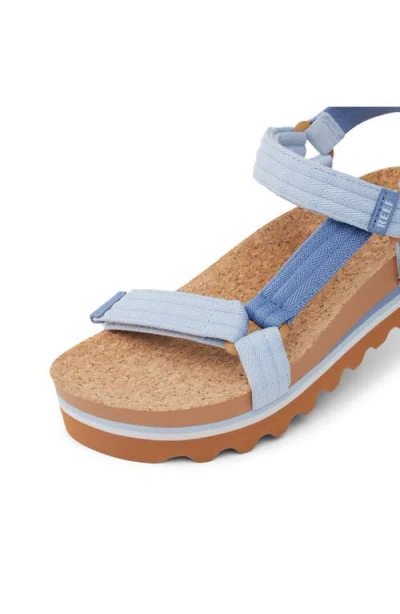 Reef Cushion Rem Hi Ankle Strap Platform Sandal In Blue