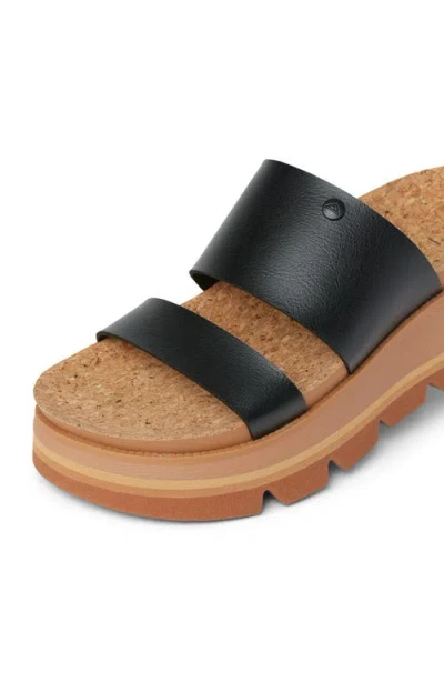 Reef Vista Luxe Siaa Platform Wedge Slide Sandal In Black