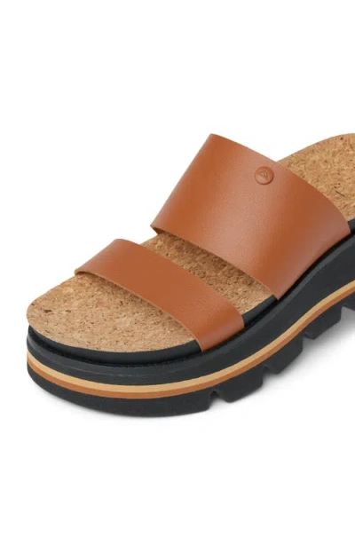 Reef Vista Luxe Siaa Platform Wedge Slide Sandal In Brown