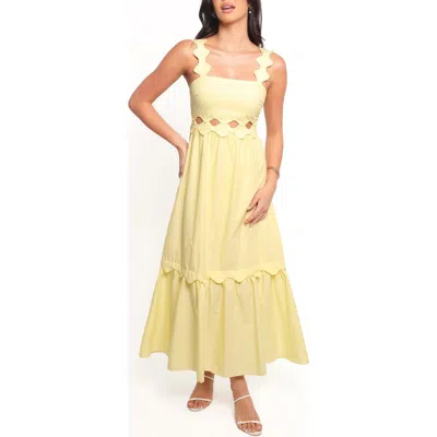 Petal And Pup Petal & Pup Dixie Scalloped Cutout Cotton Maxi Dress In Multi