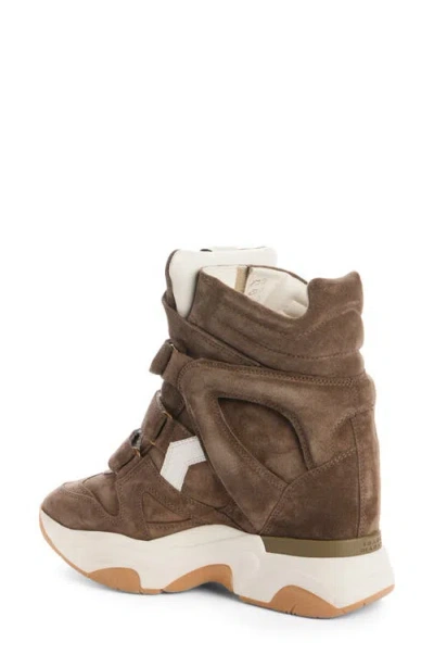 Isabel Marant High-top Suede Sneakers Contrast Sole In Brown