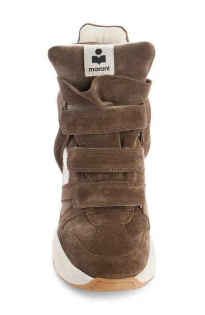 Isabel Marant High-top Suede Sneakers Contrast Sole In Brown