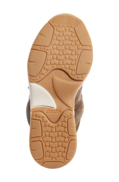 Isabel Marant High-top Suede Sneakers Contrast Sole In Brown