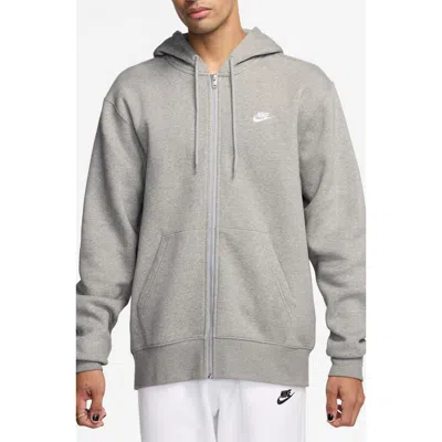 Nike Gray Zip Hoodie In Gray