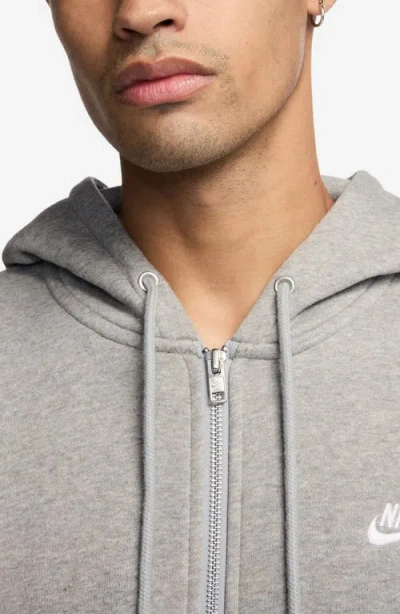 Nike Gray Zip Hoodie In Gray