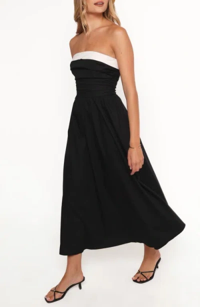 Petal And Pup Petal & Pup Marias Strapless Cotton Midi Dress In Multi