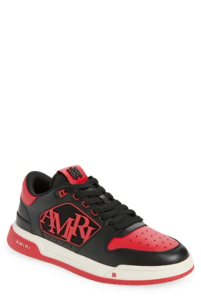 Amiri Low Top Sneakers With Round Toe And Perforated Patch In Black