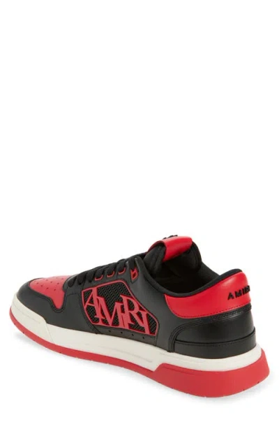 Amiri Low Top Sneakers With Round Toe And Perforated Patch In Black