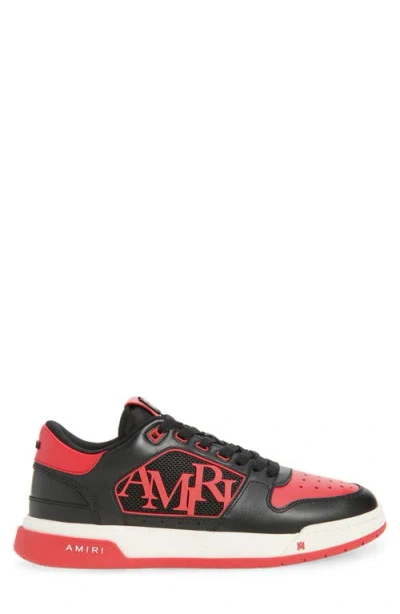 Amiri Low Top Sneakers With Round Toe And Perforated Patch In Black