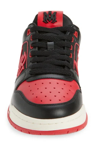 Amiri Low Top Sneakers With Round Toe And Perforated Patch In Black