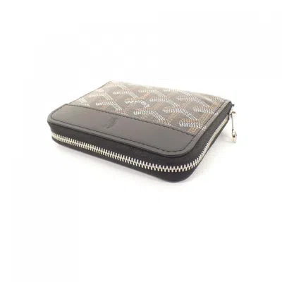 Pre-owned Goyard Black Brown Coated Canvas Coin Purse/coin Case () In Multi