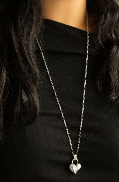 Marlyn Schiff Link Chain Heart Pendant Necklace