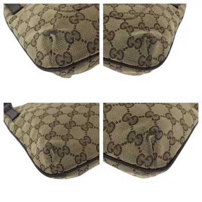Pre-owned Gucci Beige Brown Gg Canvas Pochette Shoulder Bag ()