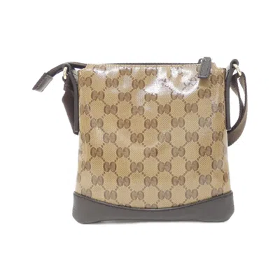 Pre-owned Gucci Beige Brown Gg Crystal Shoulder Bag ()
