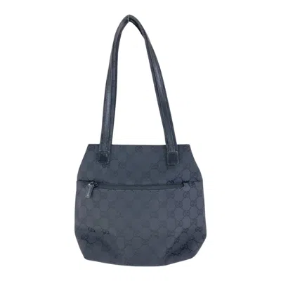 Pre-owned Gucci Black Gg Canvas Leather Shoulder Bag ()