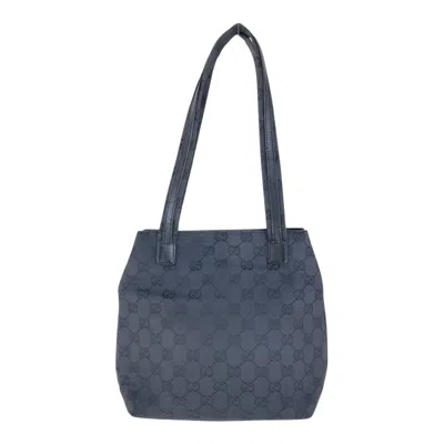 Pre-owned Gucci Black Gg Canvas Leather Shoulder Bag ()