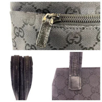 Pre-owned Gucci Black Gg Canvas Leather Shoulder Bag ()