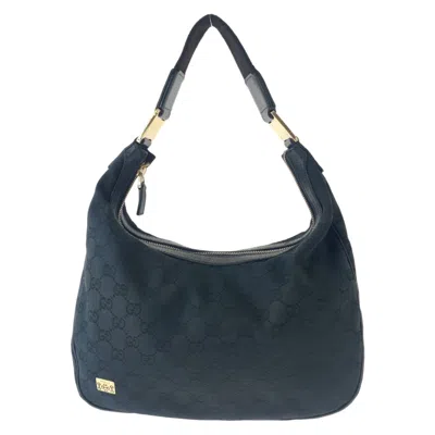 Pre-owned Gucci Black Gg Canvas Shoulder Bag ()